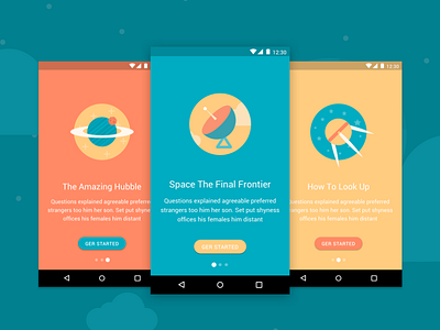 Walkthroughs for Mobile UI Kit art astronaut cosmonaut earth galaxy icons moon prey rocket set space vector