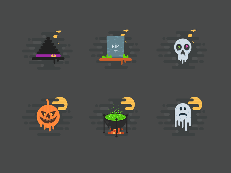 Halloween set icons by Rengised on Dribbble