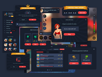 Random artboard to porn game ;) dark dialog erotic flat game popup sex sketch ui ux window