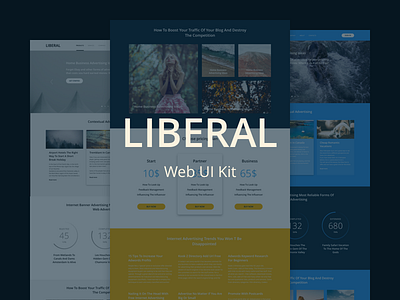 Liberal UI Kit kit landing page sketch startup template ui uikit web website