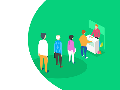 Illustration about increasing sales isometric magazine people queue sales shop store vector