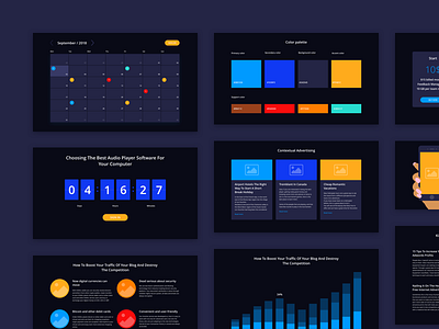 Simple And Dark Ui Kit - Soon black bootstrap dark grid kit mode sample theme ui web