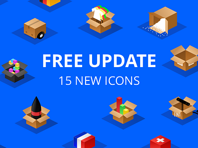Isometric boxes - free update box demo free icon isometric new pack set update vector