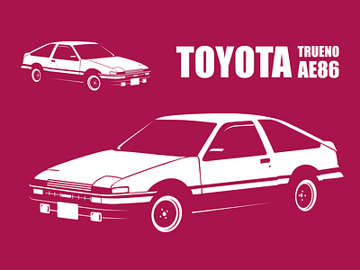 Toyota Trueno AE86 ae86 auto car drift illustration japan print retro sticker toyota trueno vector