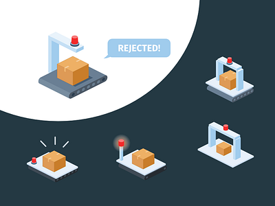 Process illustration affinity approved block icons isometric light made not process rejected sketch stop sweet warning