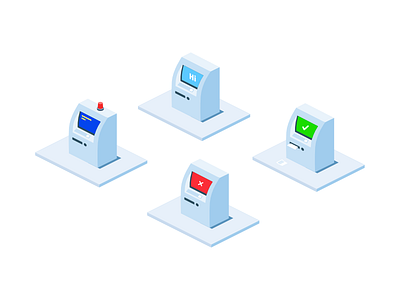 Atm icons affinity alert atm blue cash empty error hi icons isometric ok pack red screen set sketch state success usd warning
