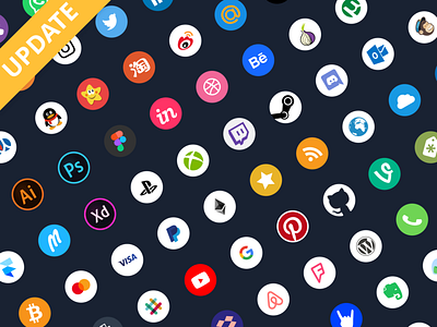 Free Social Icons - Update brand download free icons logo pack png set sketch social svg