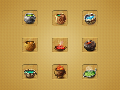 Icon consumables #2 consumables fire game hot icon mezzzo mmo online point poison set water