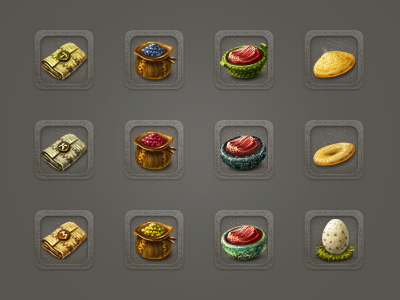 Some icon berry bread bundle colors egg food game icon ointment online package potion