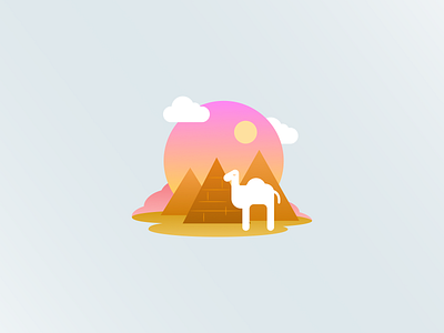 Desert travel app beach camel city desert figma icon icons illustration kit pyramid sahara sand sea set sketch sky travel ui vector