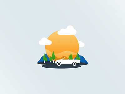 Road travel app auto beach cabrio car city figma icon icons illustration kit moto sand sea set sketch sky travel ui vector