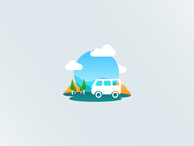 Bus travel adventure app beach bus city figma icon icons illustration kit sand sea set sketch sky station travel ui vector