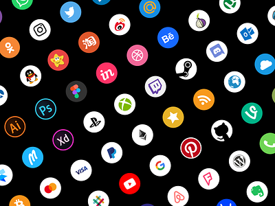 Free Social Icons - Updated! adobe assets brand branding figma free freebie icon iconjar icons invison kit logo logos set sketch social studio vector xd