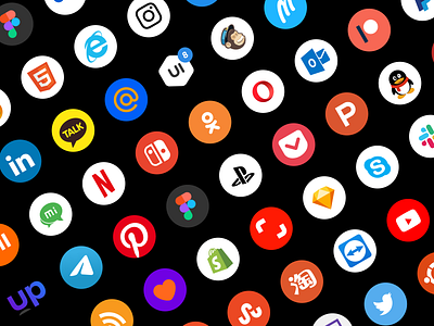 Free Social icons! update download freebie social icons figma sourse project brands logo free