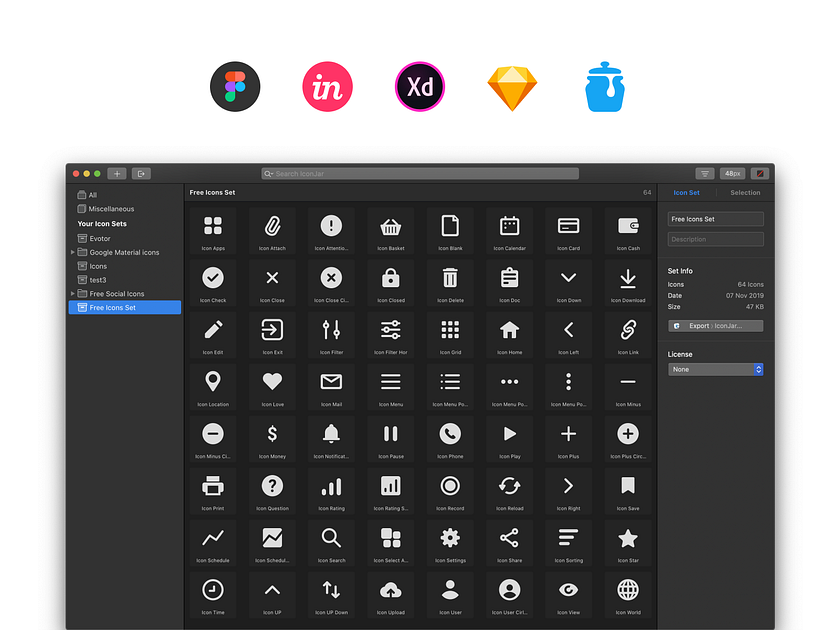 64 free essential icons by Rengised on Dribbble