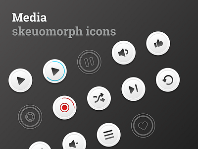 Media skeuomorph icons