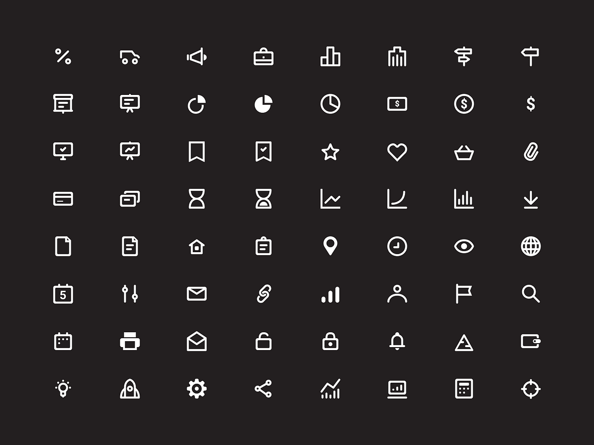 Business Icons Set by Rengised on Dribbble