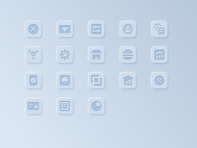 Neumorphism icons design figma icon icons pack set soft ui
