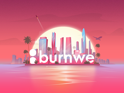 Sunset illustration - Burnwe Video Marketing Agency