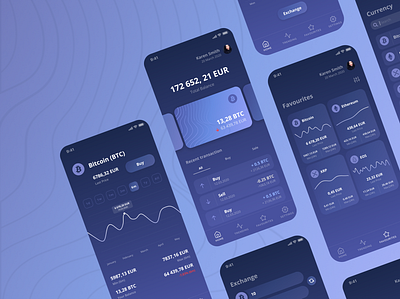 Mobile App - Cryptocurrency Wallet app bitcoin crypto wallet cryptocurrency currency design finance finance app flat ui uidesign uiux ux wallet