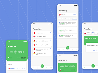 Translator App app design dictionary mobile mobile app mobile application translate translator ui ui design uiux