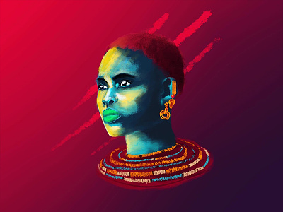 Colors of the world - Maasaï africa beauty digital painting drawing illustration maasai multicolor portrait procreate women