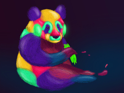 Panda drawing illustration multicolor panda