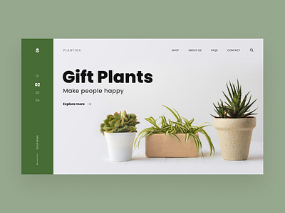 Plantica online store banner design design hero section typography uiux webdesign