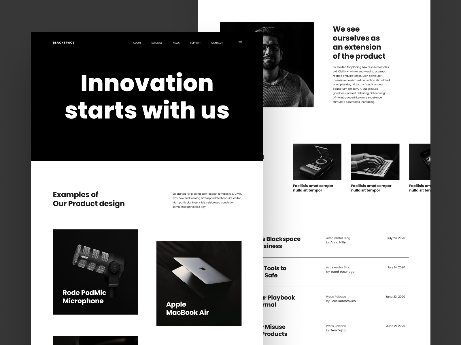 Dark theme concept for Product design company website by Bharat ...