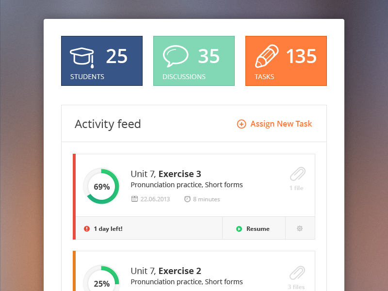 Free Activity feed .PSD task assign activity feed flat ui ux interface clean simple free free .psd
