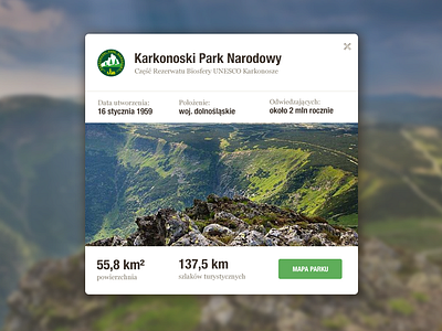 Polish National Parks Guide app clean design interface national nature park ui ux