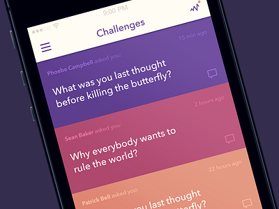 Challenges app challenges ios mobile typography ui ux