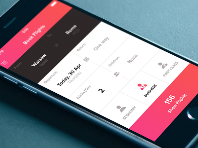Flight Booking App app book clean flight form ios mobile search simple
