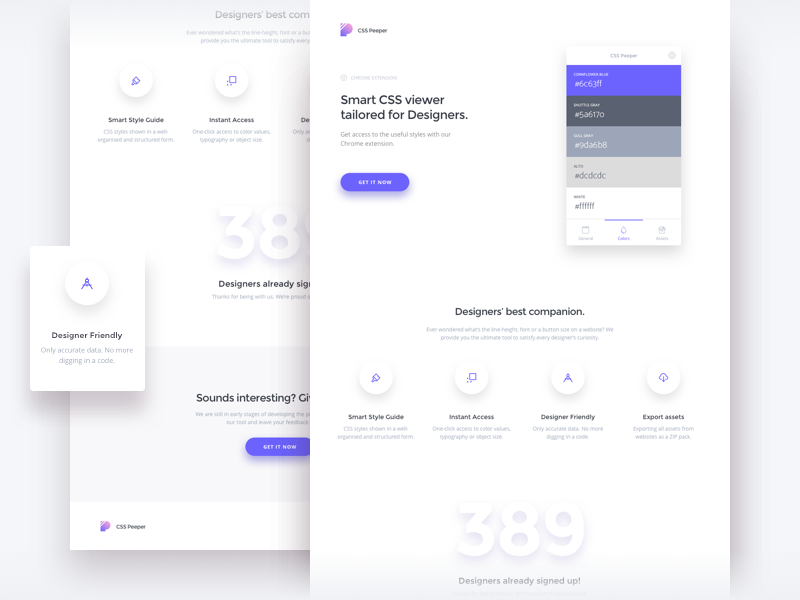 CSS Peeper - Landing page by Dawid Młynarz on Dribbble