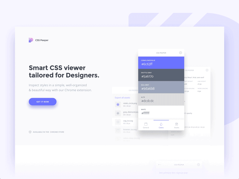 CSS Peeper - Landing page 2.0 css csspeeper inspector landing page product