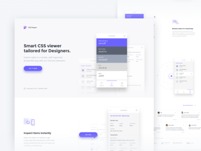 CSS Peeper - Homepage LIVE css csspeeper homepage inspector landing page product ui web