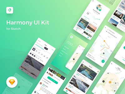 🔥 Harmony UI Kit for Sketch app free freebie harmony kit location map mobile sketch ui