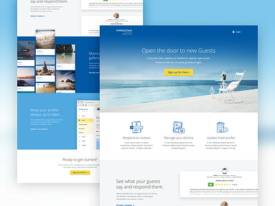 HolidayCheck Business Center - Landing page business holiday holidaycheck hotel hotelier landing page rwd