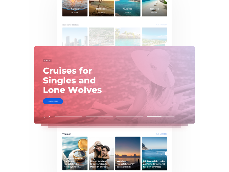 HolidayCheck Cruises - Teaser 2.0 typography cruises landing website homepage teasers offers minimal travel