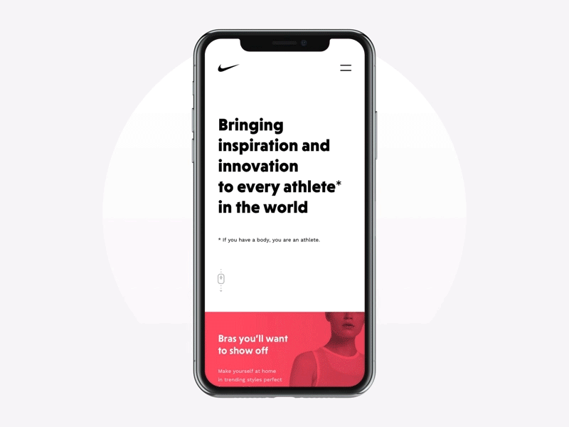 Nike Store Concept – Homepage Mobile design ecommerce freebie homepage landing page mobile nike redesign responsive rwd shop sketch typography webdesign