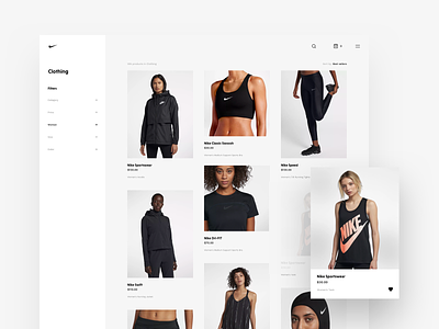 Nike Store Concept – Products design ecommerce freebie nike product grid products products page redesign shop sketch store typography web webdesign