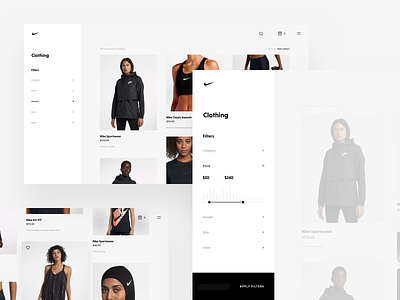 Nike Store Concept – Filters ecommerce filters freebie nike product grid products products page redesign shop sidenav sketch store web webdesign