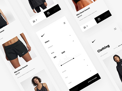Nike Store Concept – Products Mobile design ecommerce freebie mobile nike product list product page products redesign responsive rwd shop sketch typography webdesign
