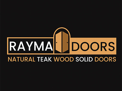 Rayma Doors Logo branding door logo doors graphic design identity logo logo design printing teak teak logo wood wood logo
