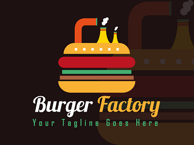 Burger Factory - Food Logo Design branding branding logo burger king burgers food food logo graphic design identity illustration logo logo design printing restaurant branding