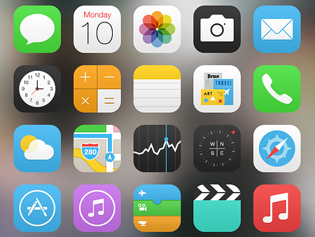 iOS 7 Icons by Matthew Skiles on Dribbble