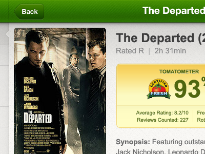 Mockup of Rotten Tomatoes App