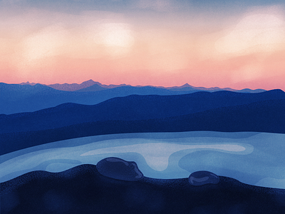 Sunset Illustration 2 dark illustration mountains sunset