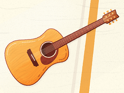 Acoustic Guitar Illustration acoustic guitar guitar orange texture wood texture