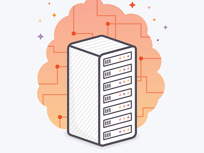 Server Upgrade cloud illustration maintenance server sparkles
